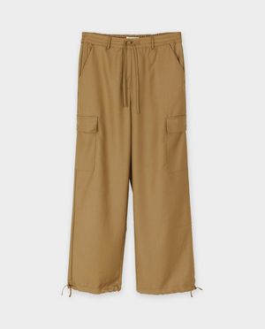 Broeken - Bruine broek, wide leg fit