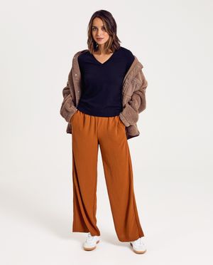 Beige broek met structuur - OVS