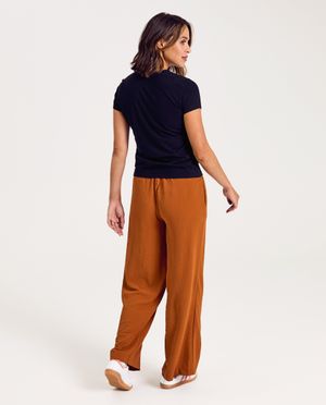 Broeken - Bruine broek met structuur