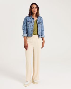 Beige broek met structuur - OVS