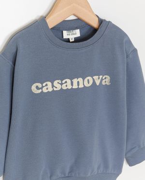Sweaters - Groene sweater met backprint, Fils &agrave; papa