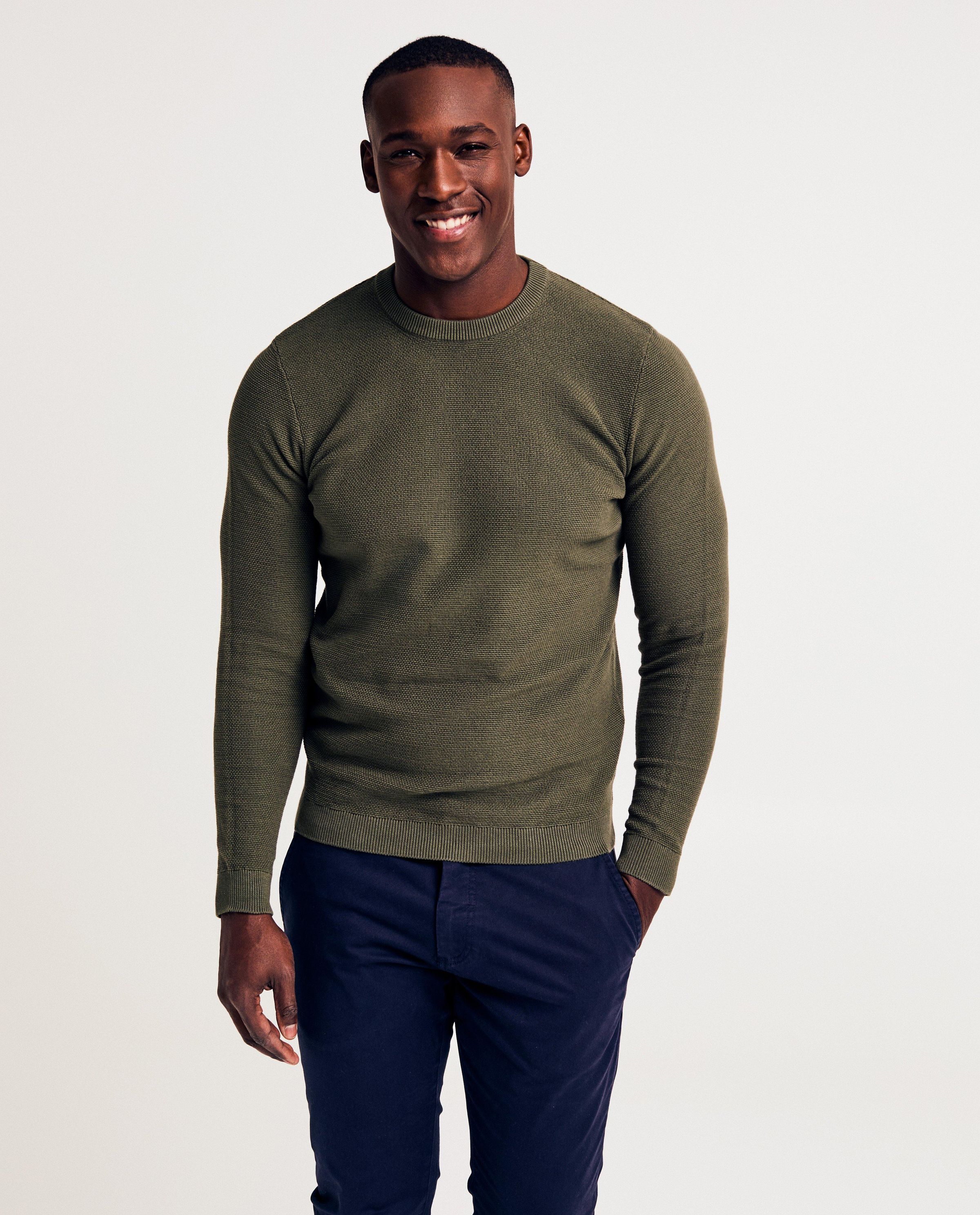 Biokatoenen trui met structuur, slim fit - Quarterback