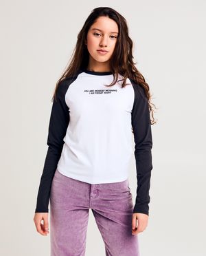 T-shirt &agrave; manches longues avec inscription - Groggy