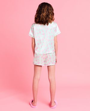 Pyjamas - Pyjama en satin &agrave; imprim&eacute; &agrave; lettres, 6-14 ans