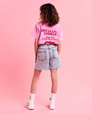 Jeans - Jeansshort met rafels, wide fit, 6-14 jaar