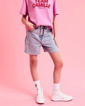 Jeans - Short en jeans avec des effilochures, wide fit, 6-14 ans