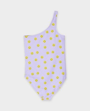 Maillots de bain - Maillot de bain asym&eacute;trique avec impression de smiley, 134-170