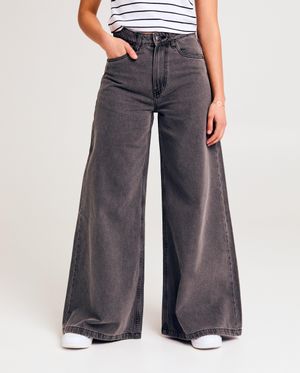 Jeans - Grijze jeans, extra wide fit