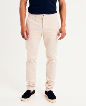 Broeken - Beige broek, slim fit