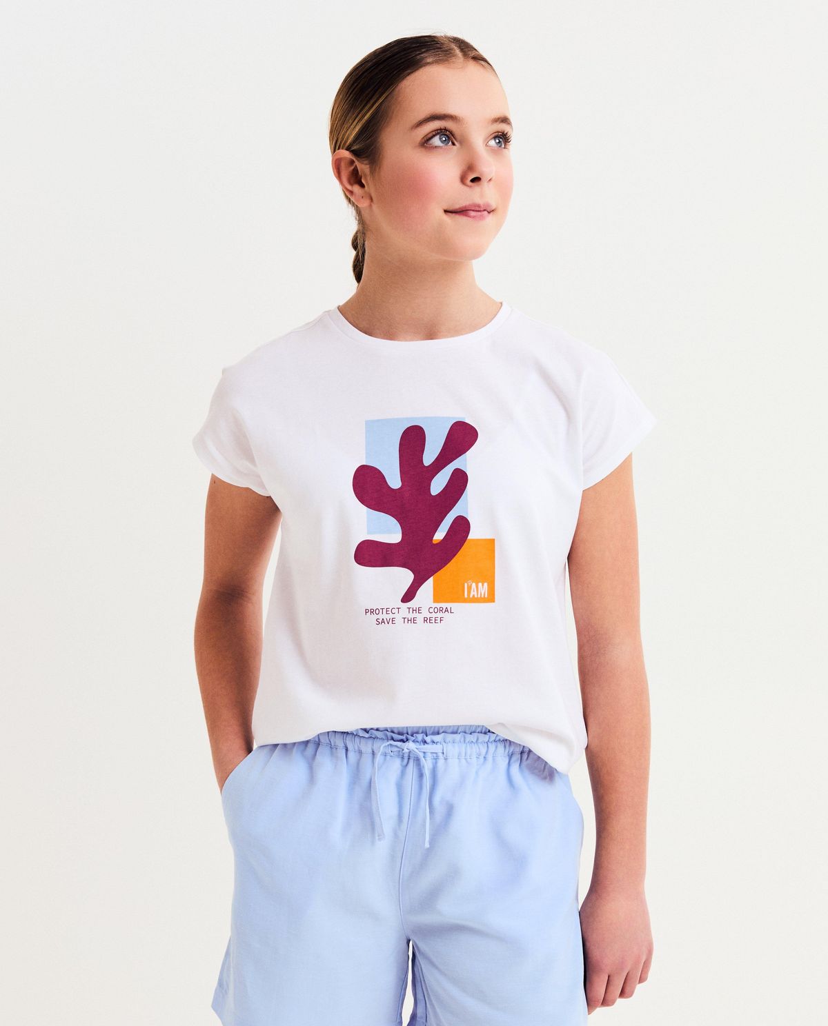 Biokatoenen T-shirt met print, 128-164