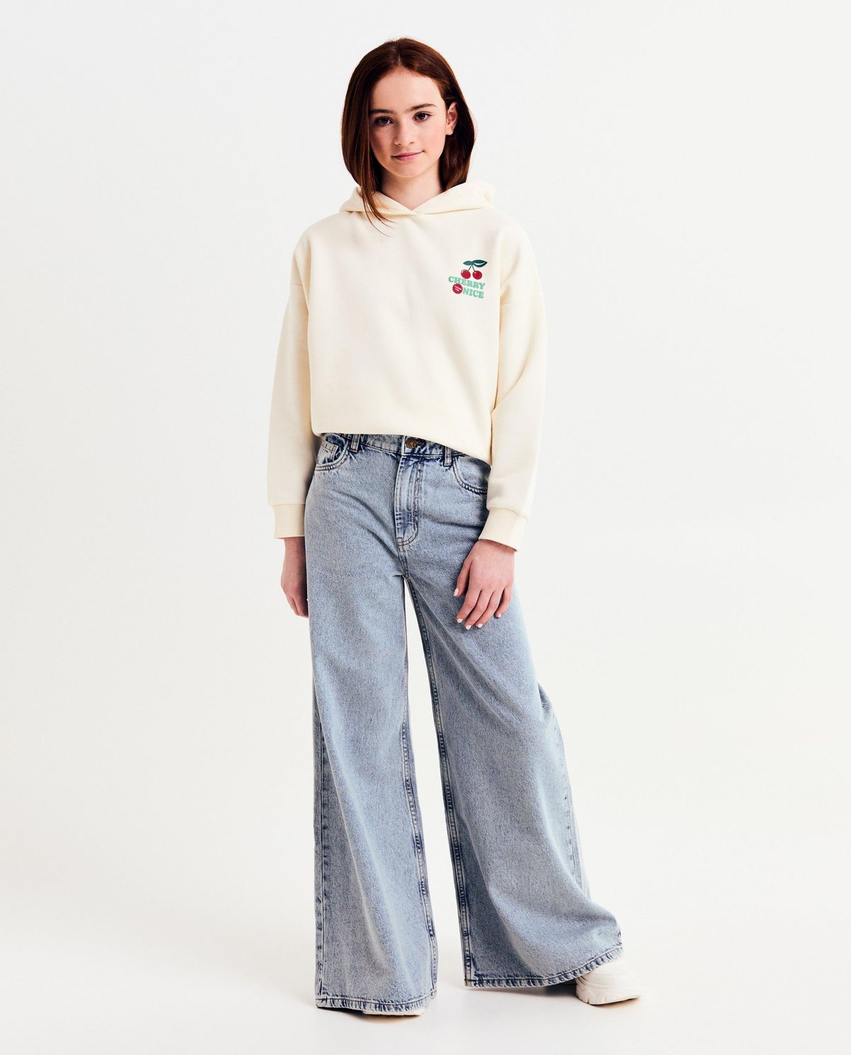 Lichtblauwe jeans, extra wide fit