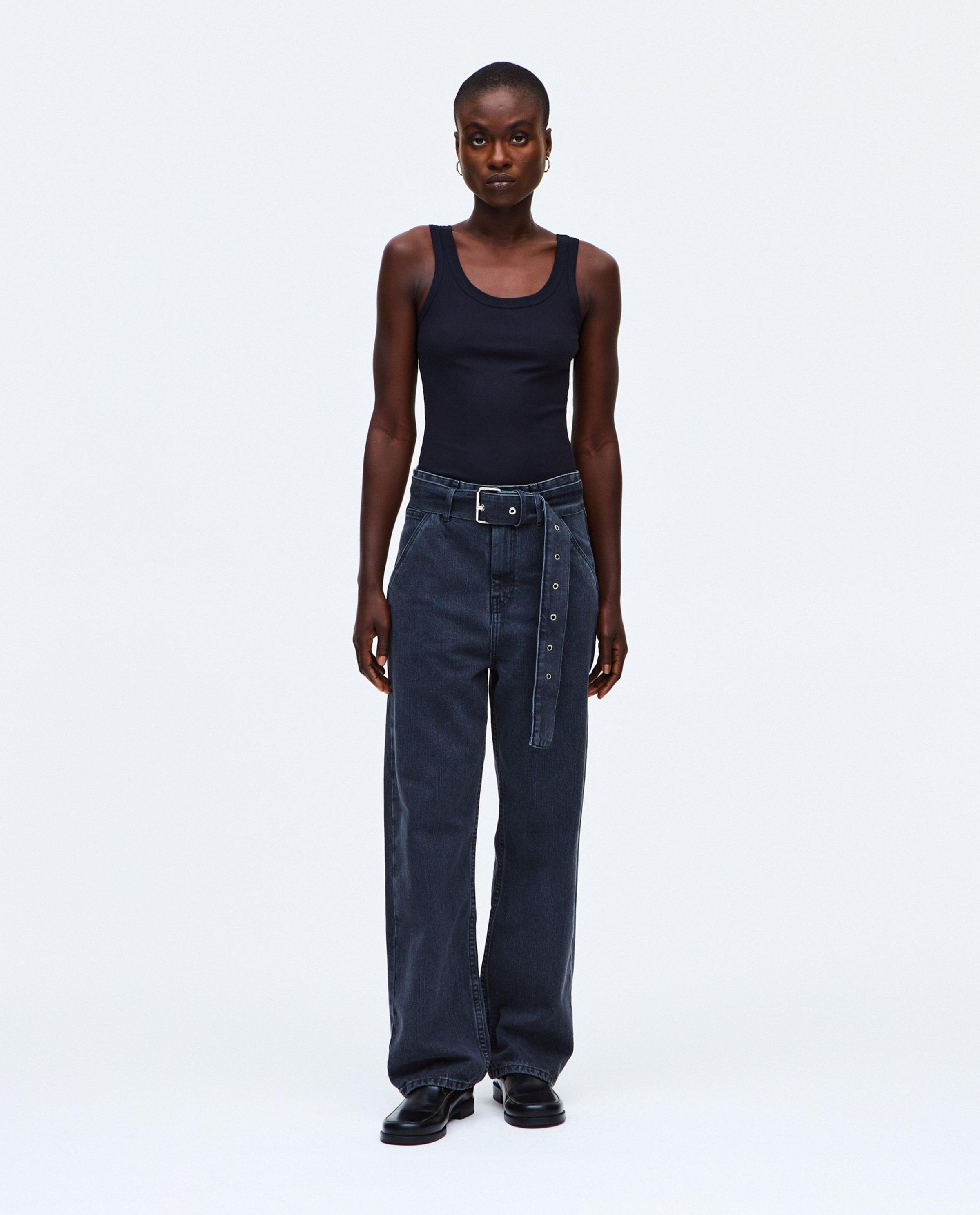 Zwarte jeans met riem - HNST