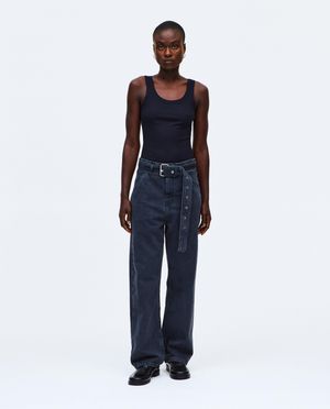 Zwarte jeans met riem - HNST