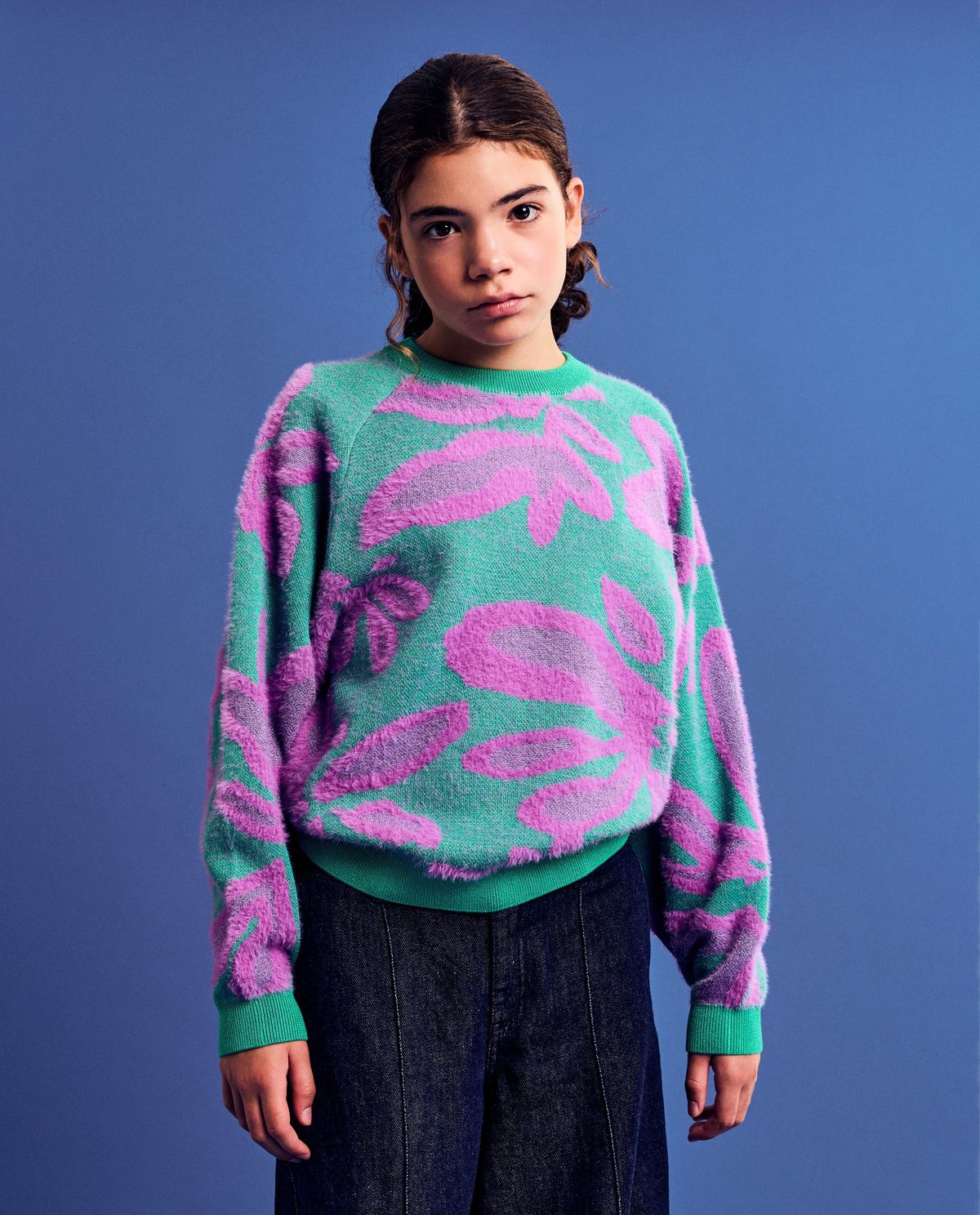 Trui met bloemenprint, oversized fit