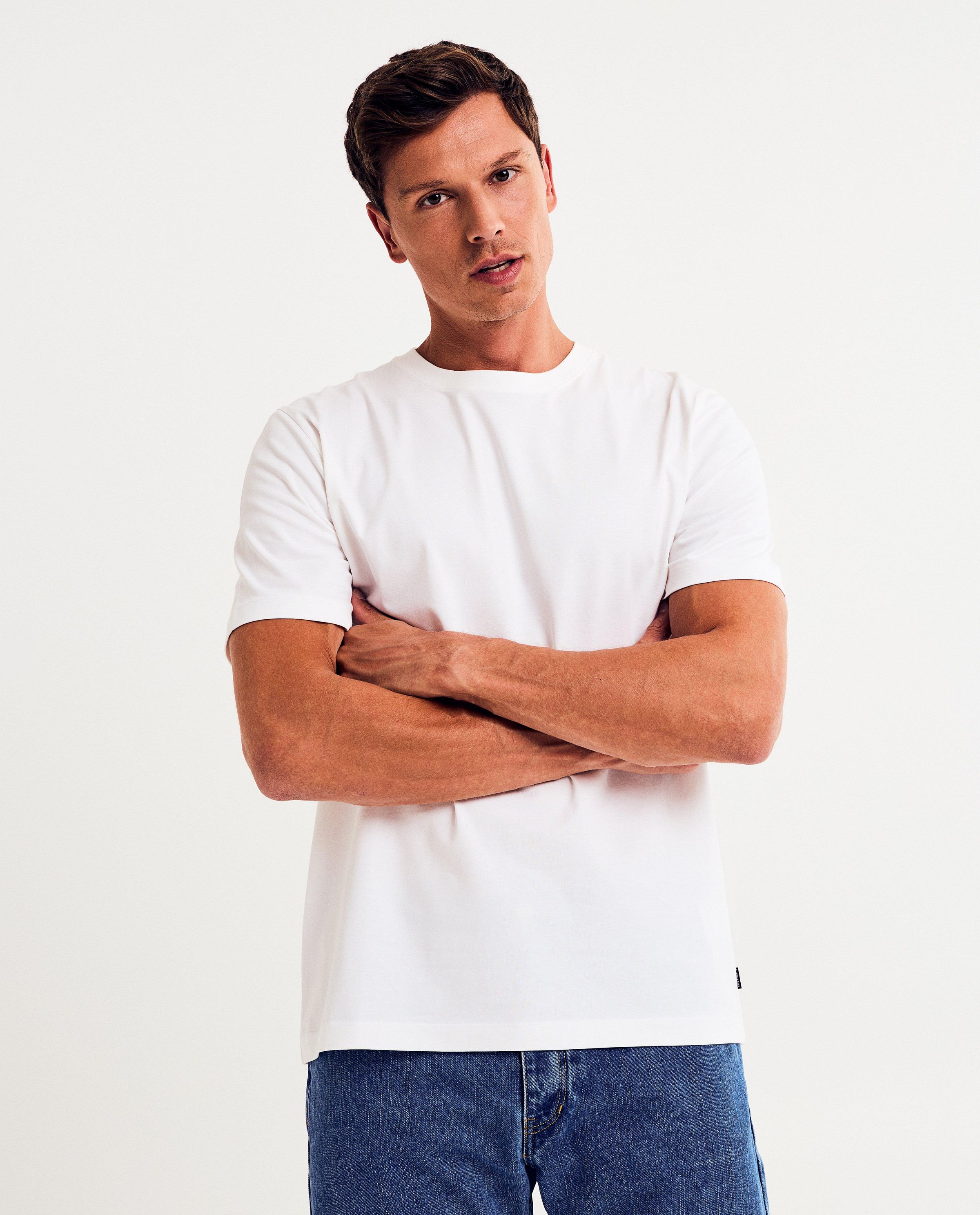 Wit T-shirt, regular fit - Quarterback