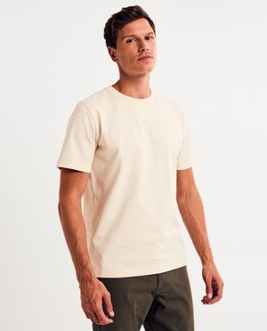 Beige T-shirt, regular fit - Quarterback