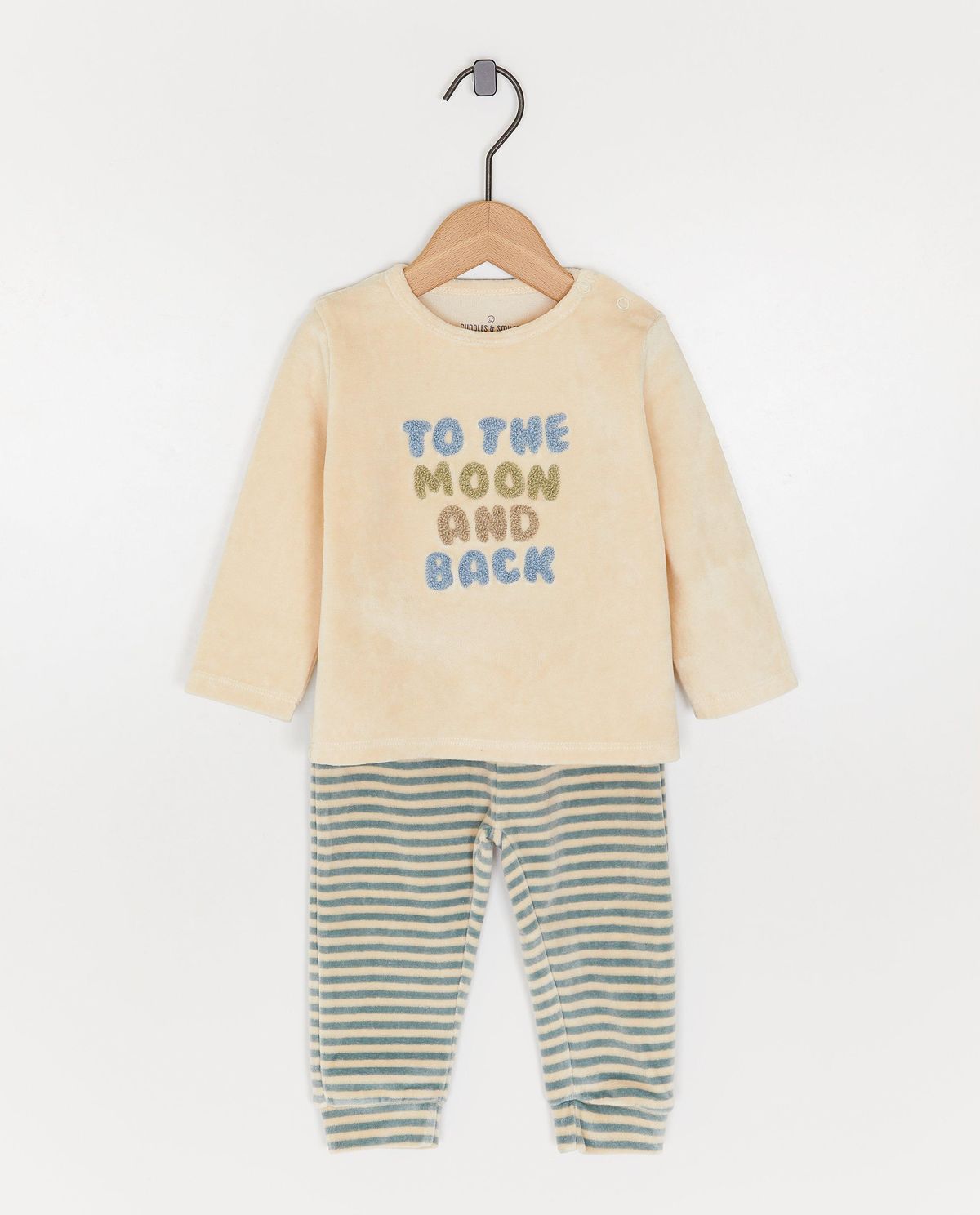 Pyjama met opschrift van bouclé