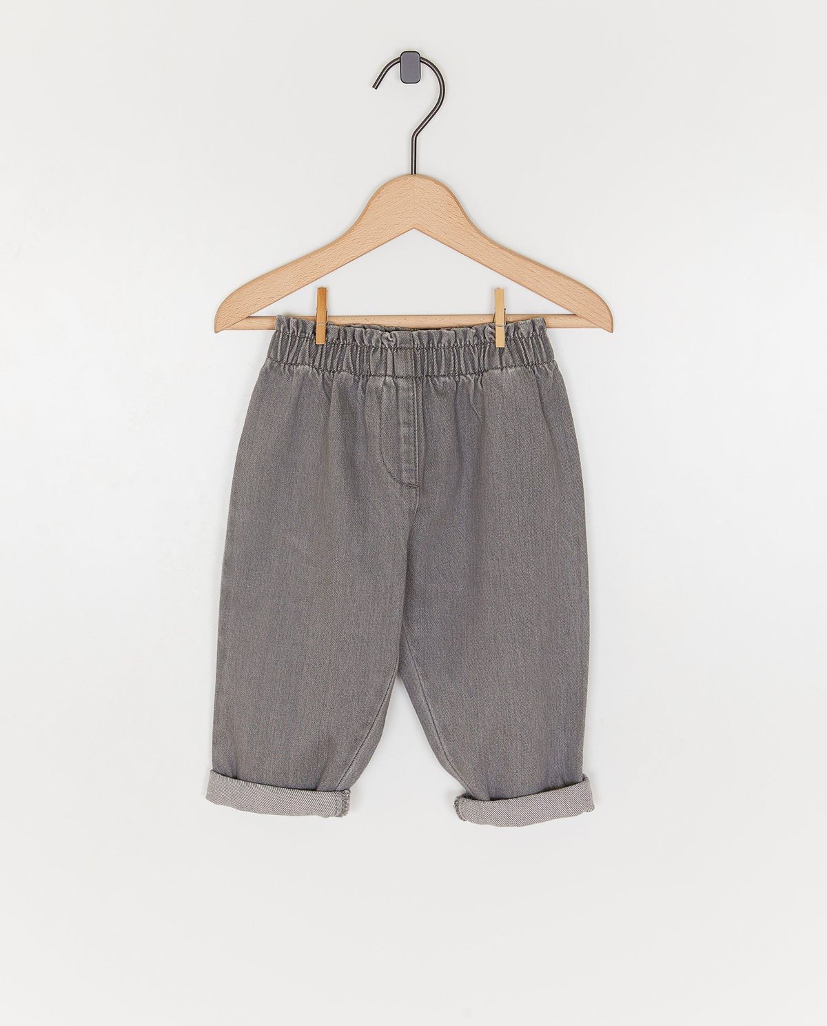 Grijze jeansbroek, baggy fit