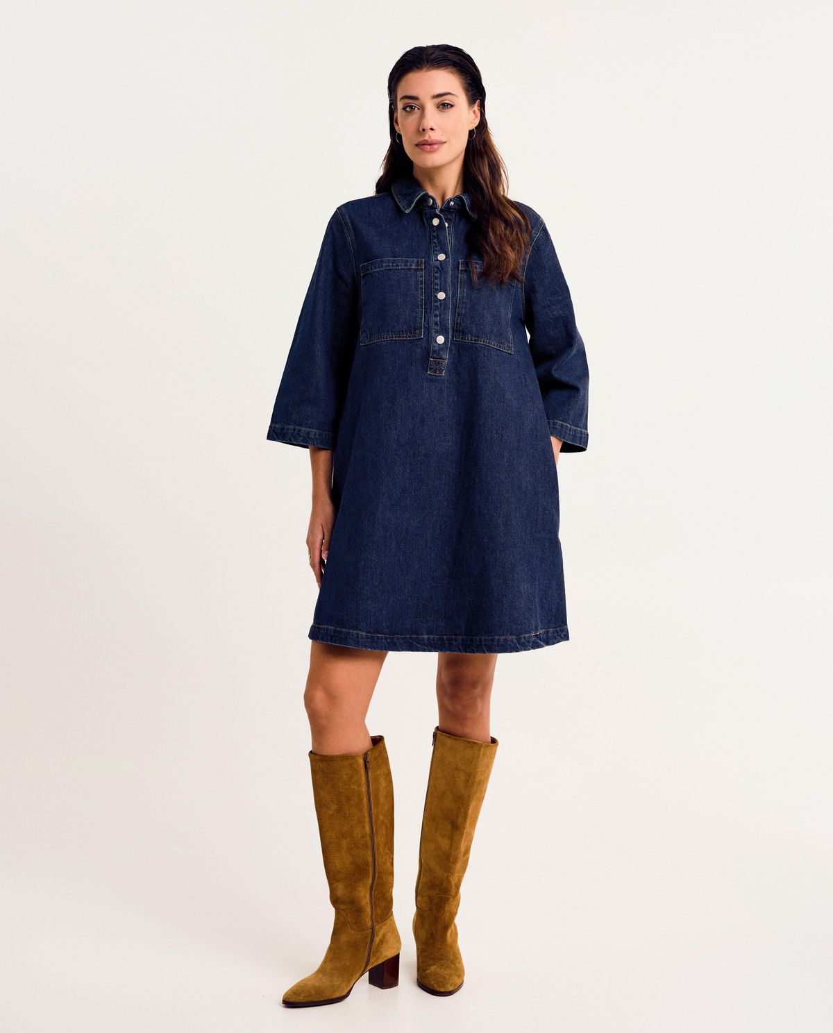 Donkerblauwe jeansjurk