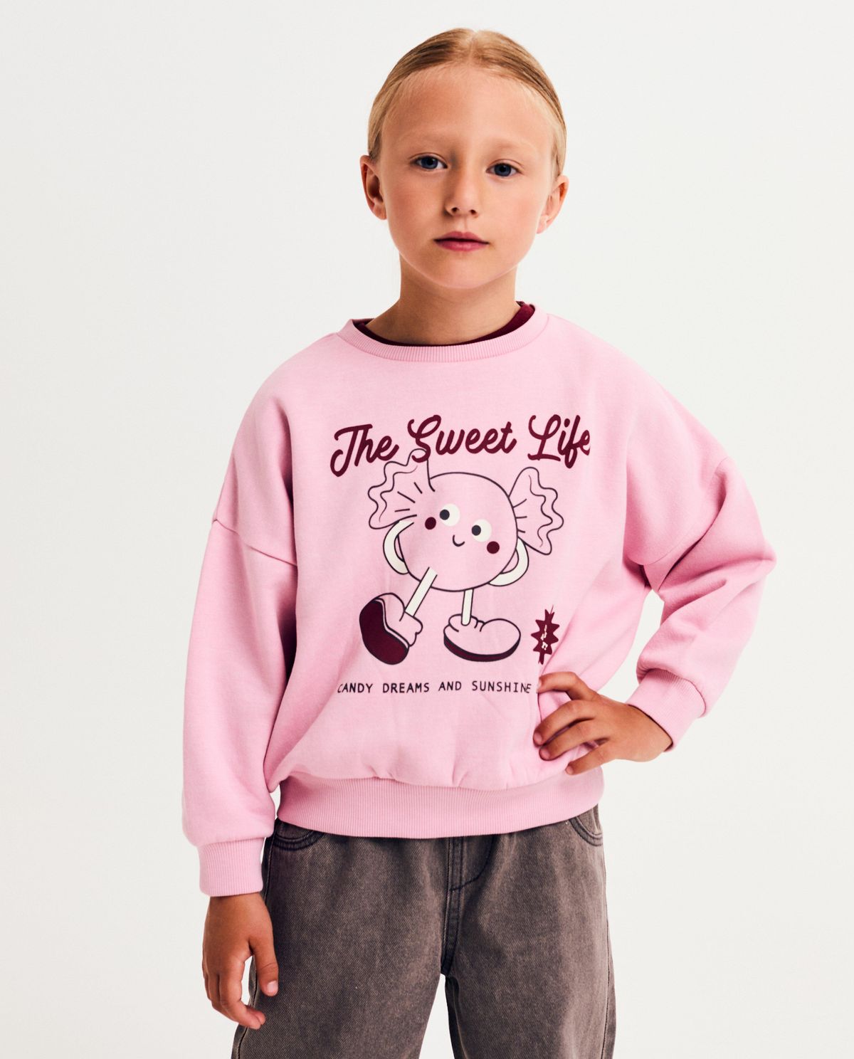 Sweater met print snoepje, loose fit
