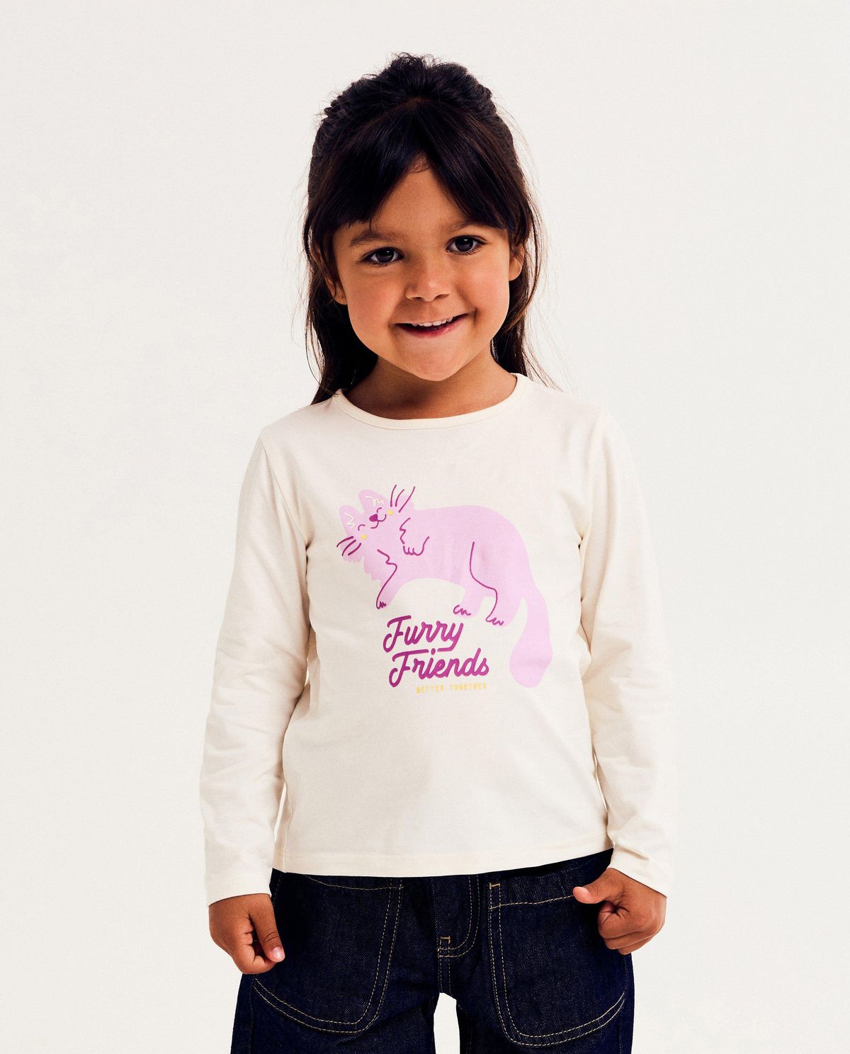 Longsleeve met print kat