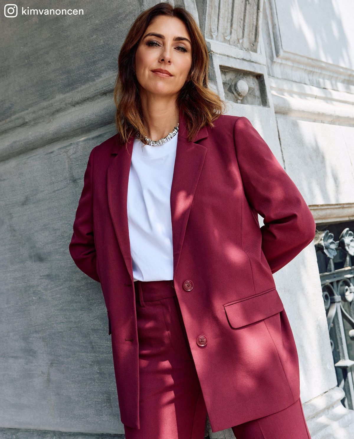 Burgundy blazer