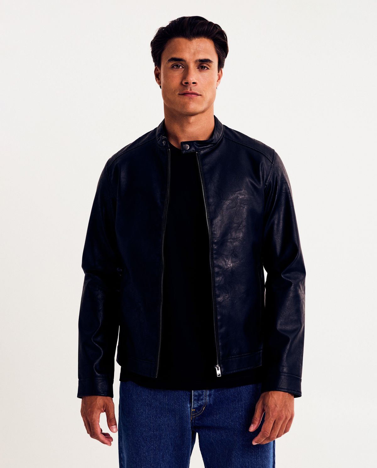 Faux leather jas