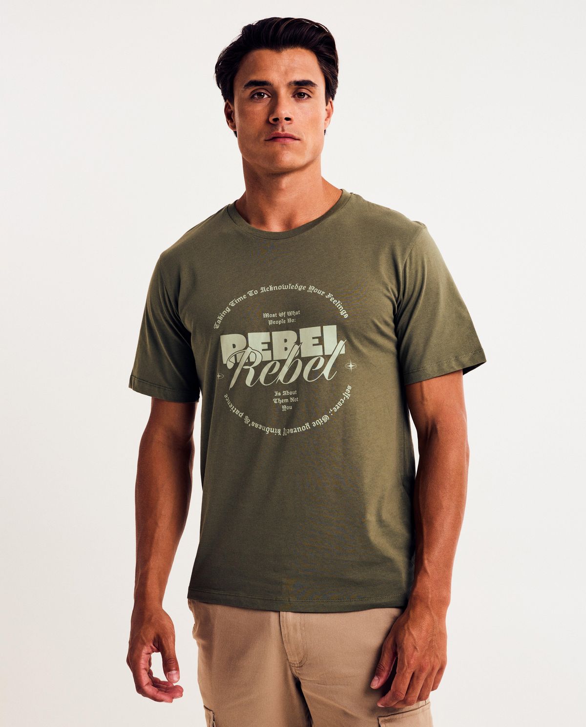 T-shirt met opschrift