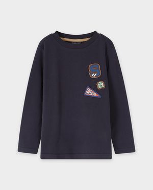 T-shirts - Manches longues avec &eacute;cussons brod&eacute;s