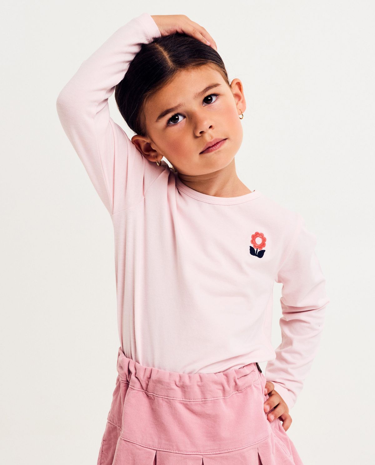 Longsleeve met geborduurde bloem