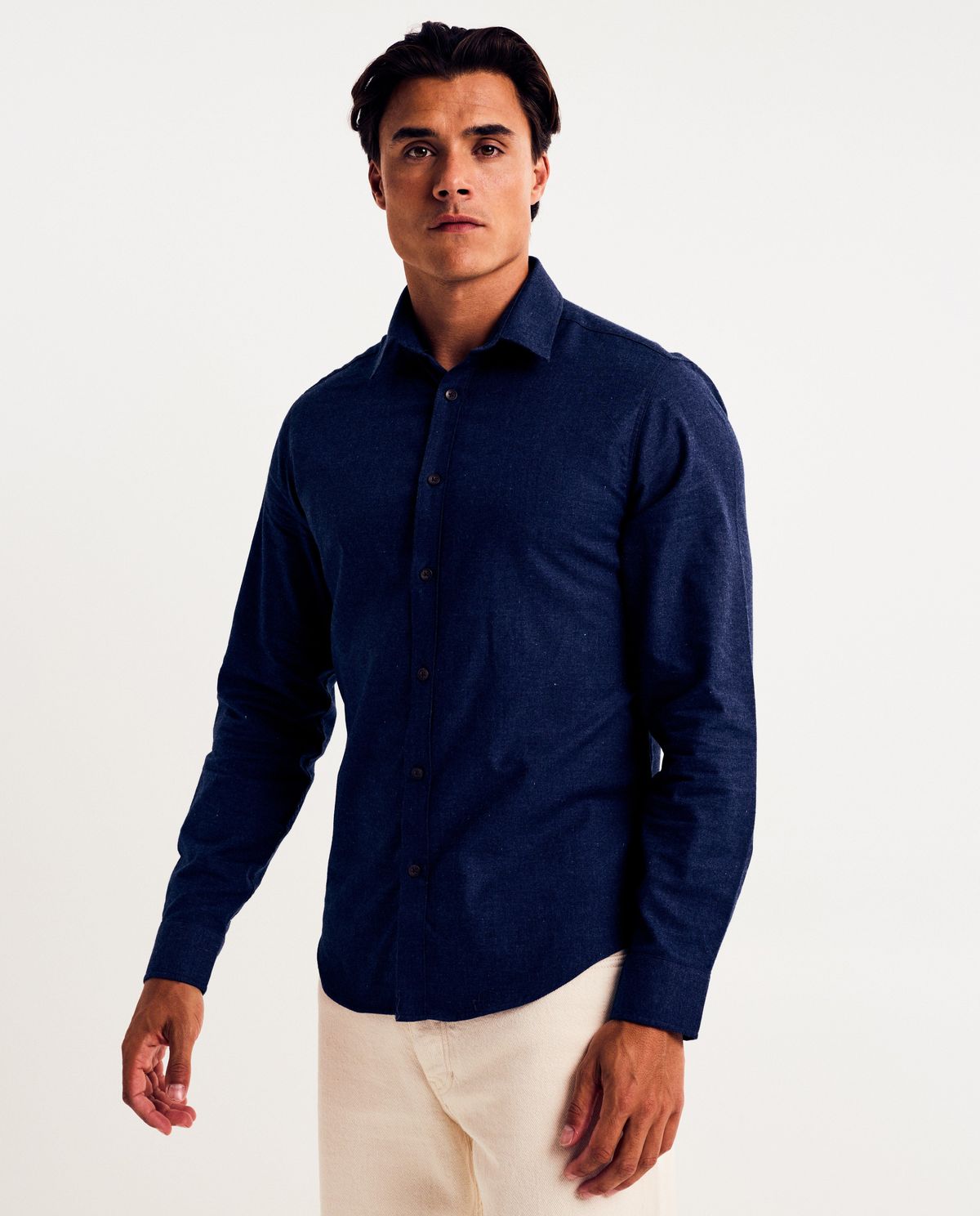 Donkerblauw hemd, slim fit