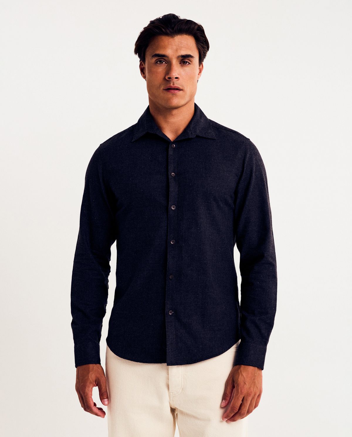 Donkergrijs hemd, slim fit