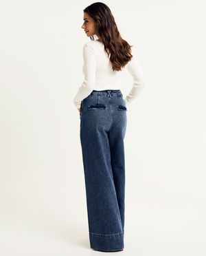 Jeans - Blauwe jeans, wide leg fit
