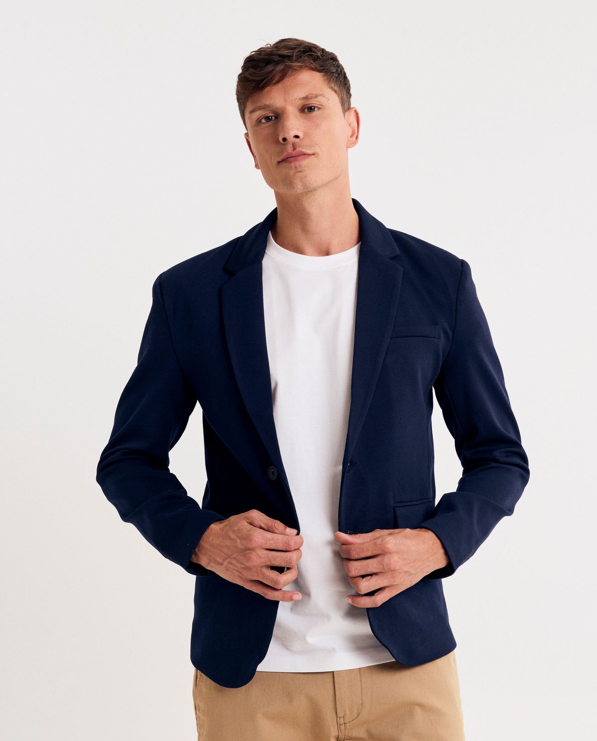 Donkerblauwe blazer