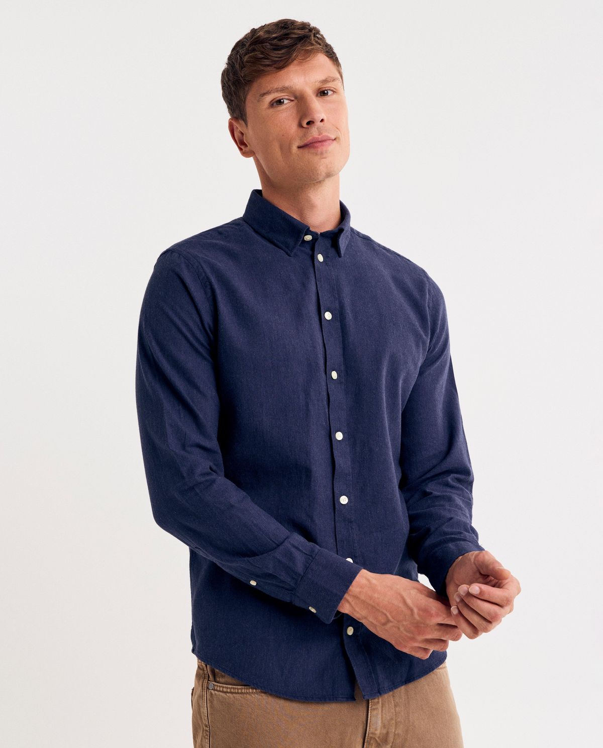 Donkerblauw hemd