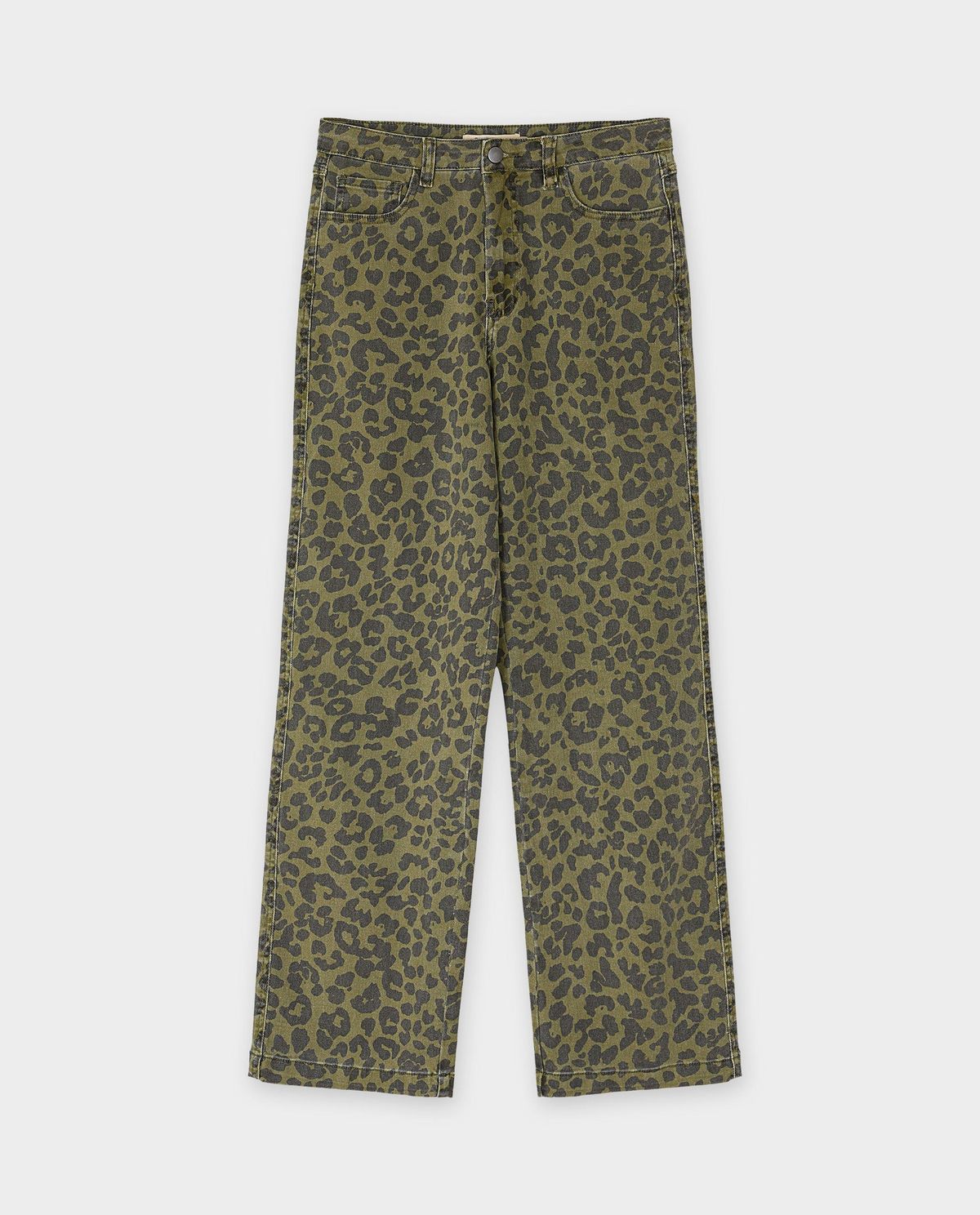 Jeans met luipaardprint, straight fit