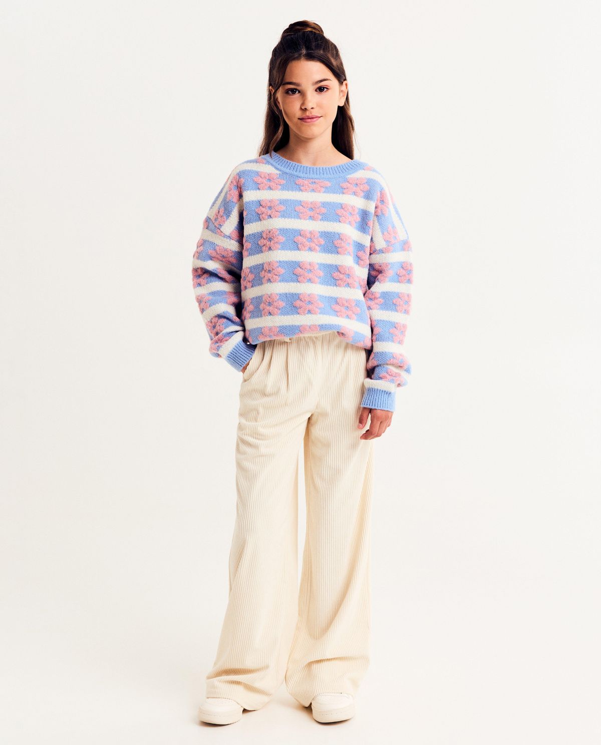 Broek van ribfluweel, wide fit
