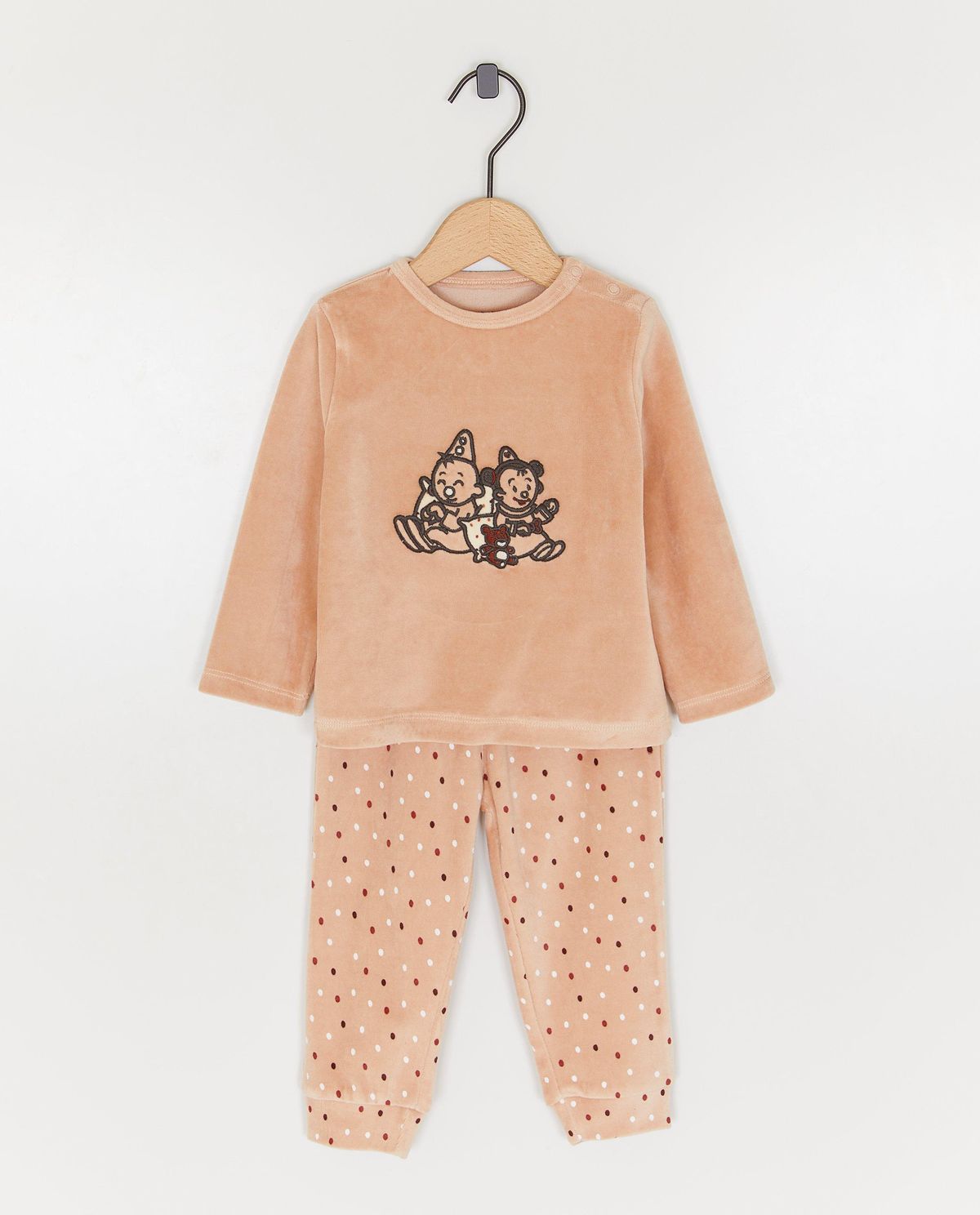 Fluwelen pyjama met borduursel