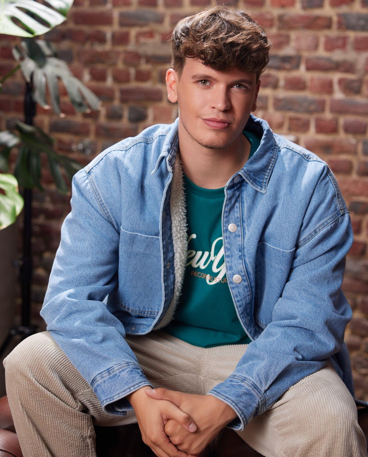 Jeansjas met teddy voering