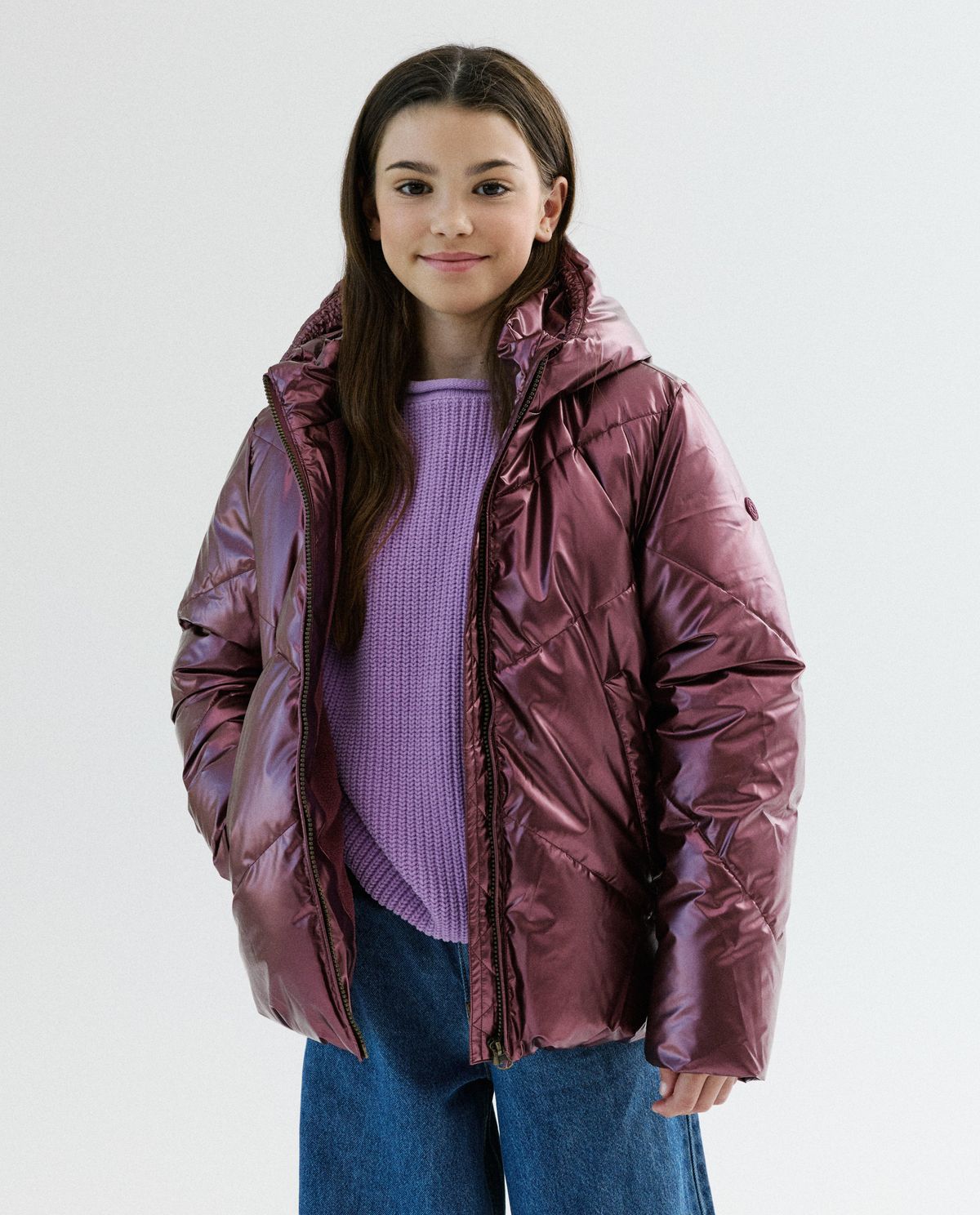 Metallic jas van gerecycleerd polyester