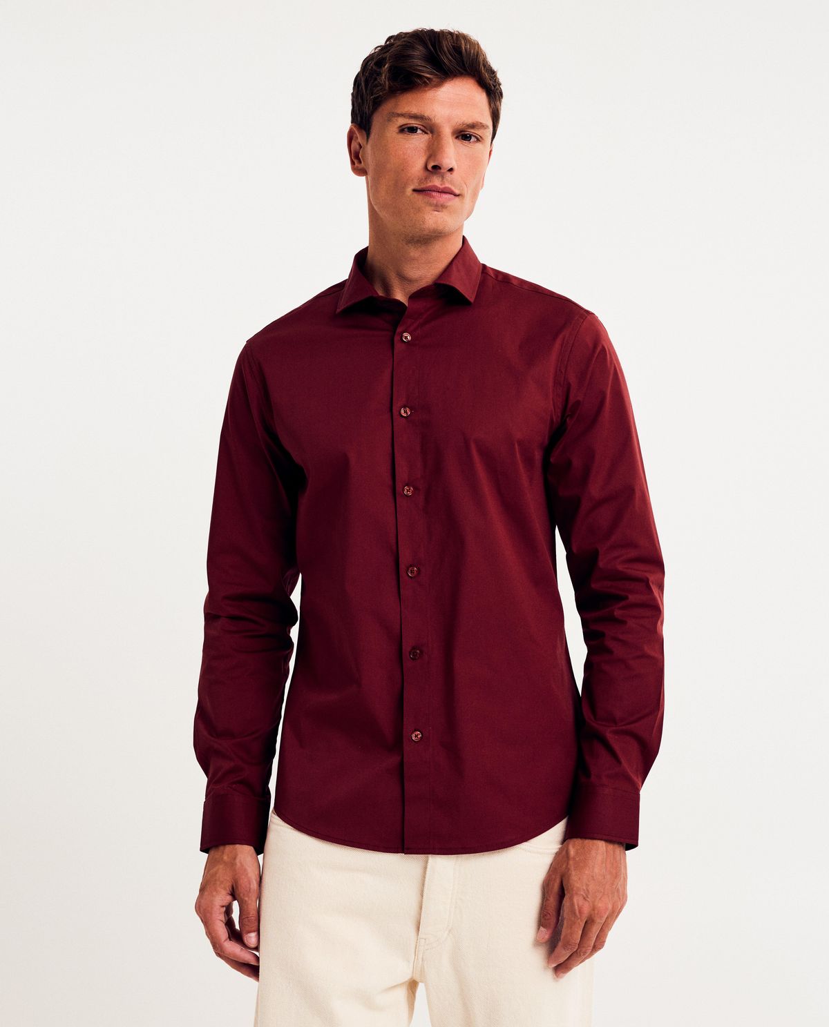 Rood hemd, slim fit
