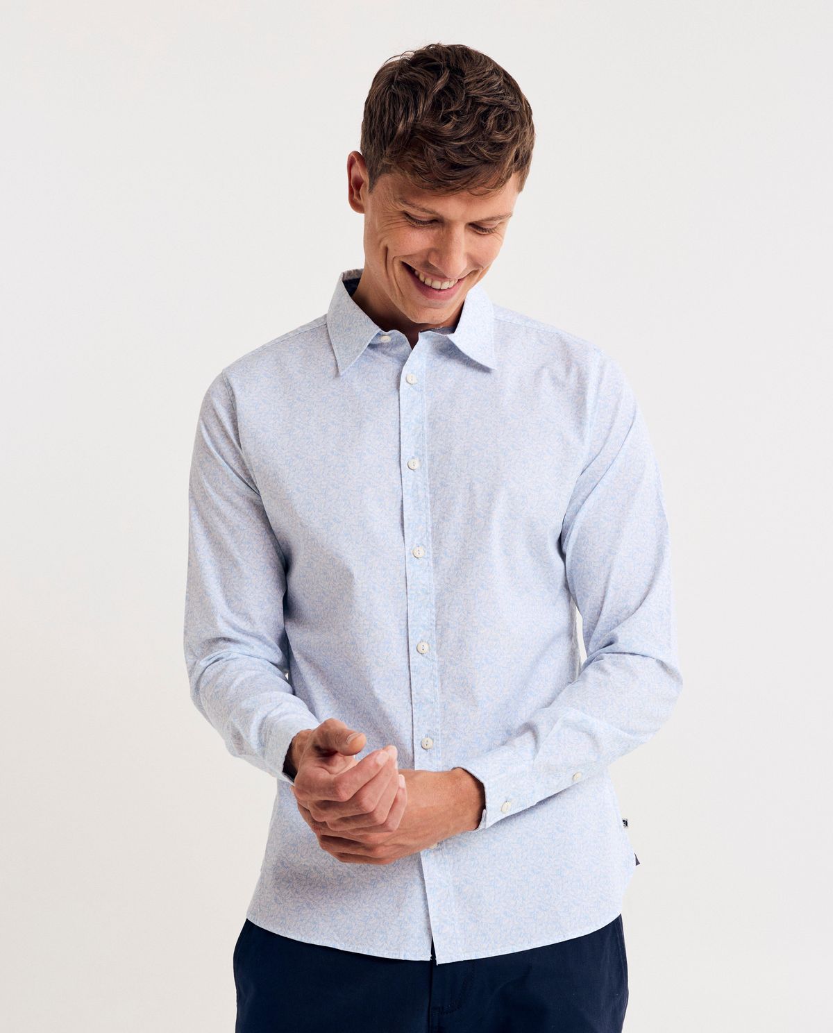 Hemd met bloemenprint, slim fit
