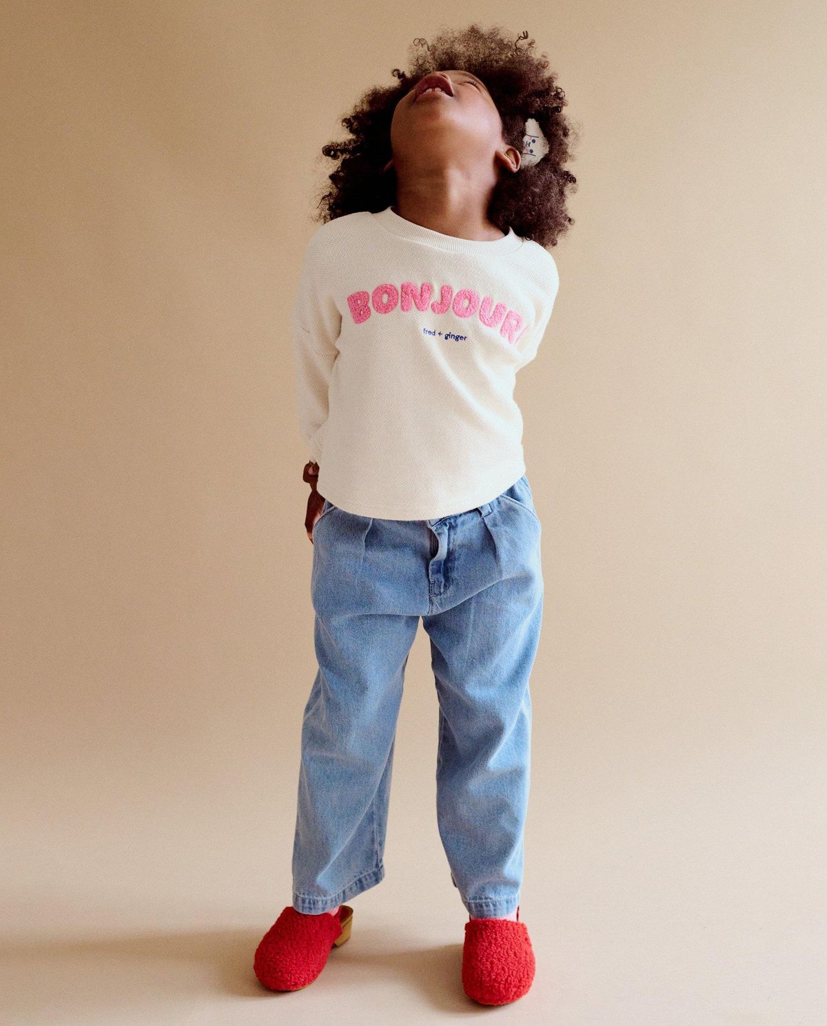 Jeans met print hond, extra wide fit