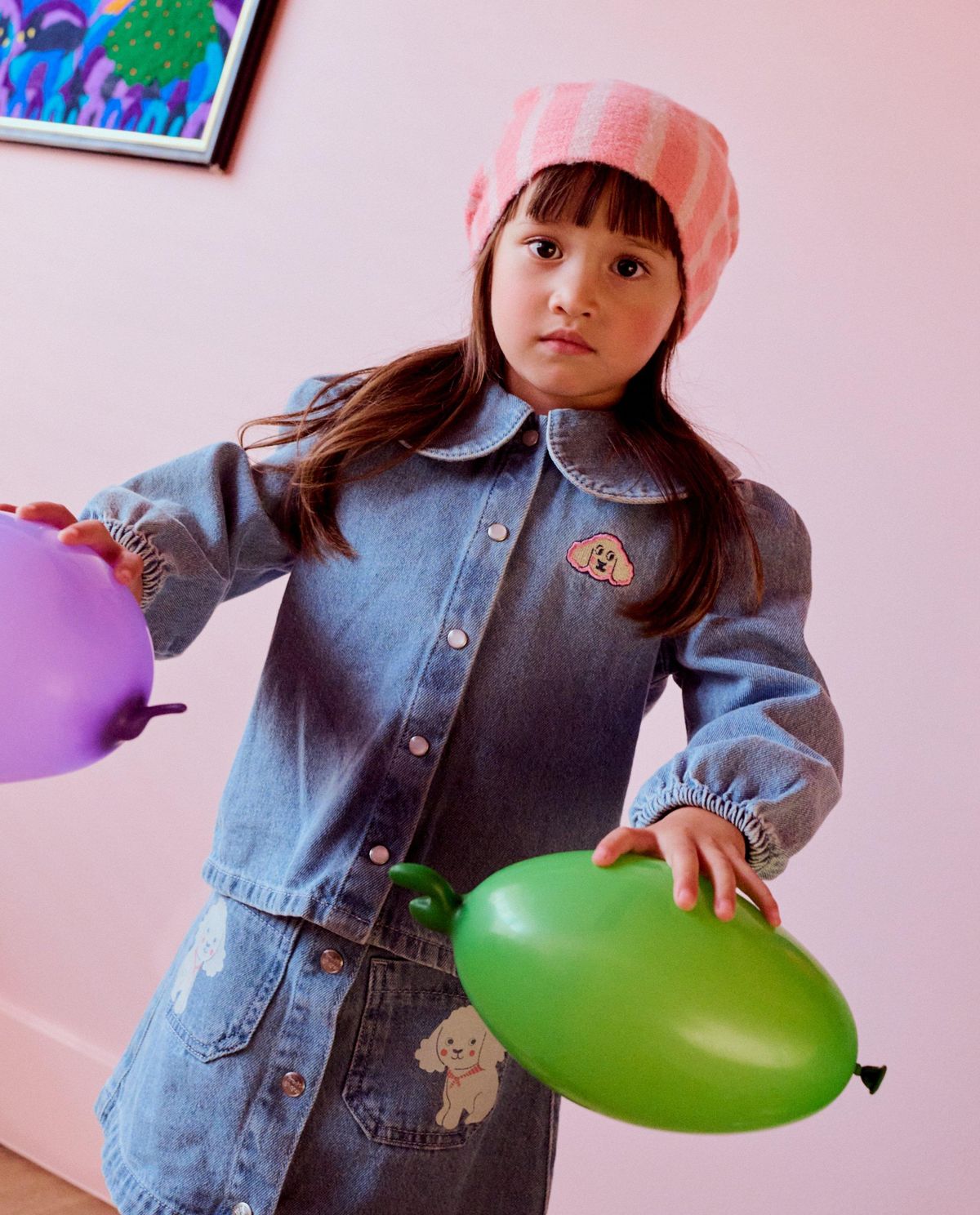 Blouse van jeans met patch