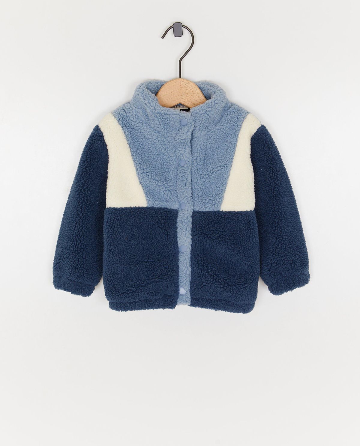 Teddy vest met color block