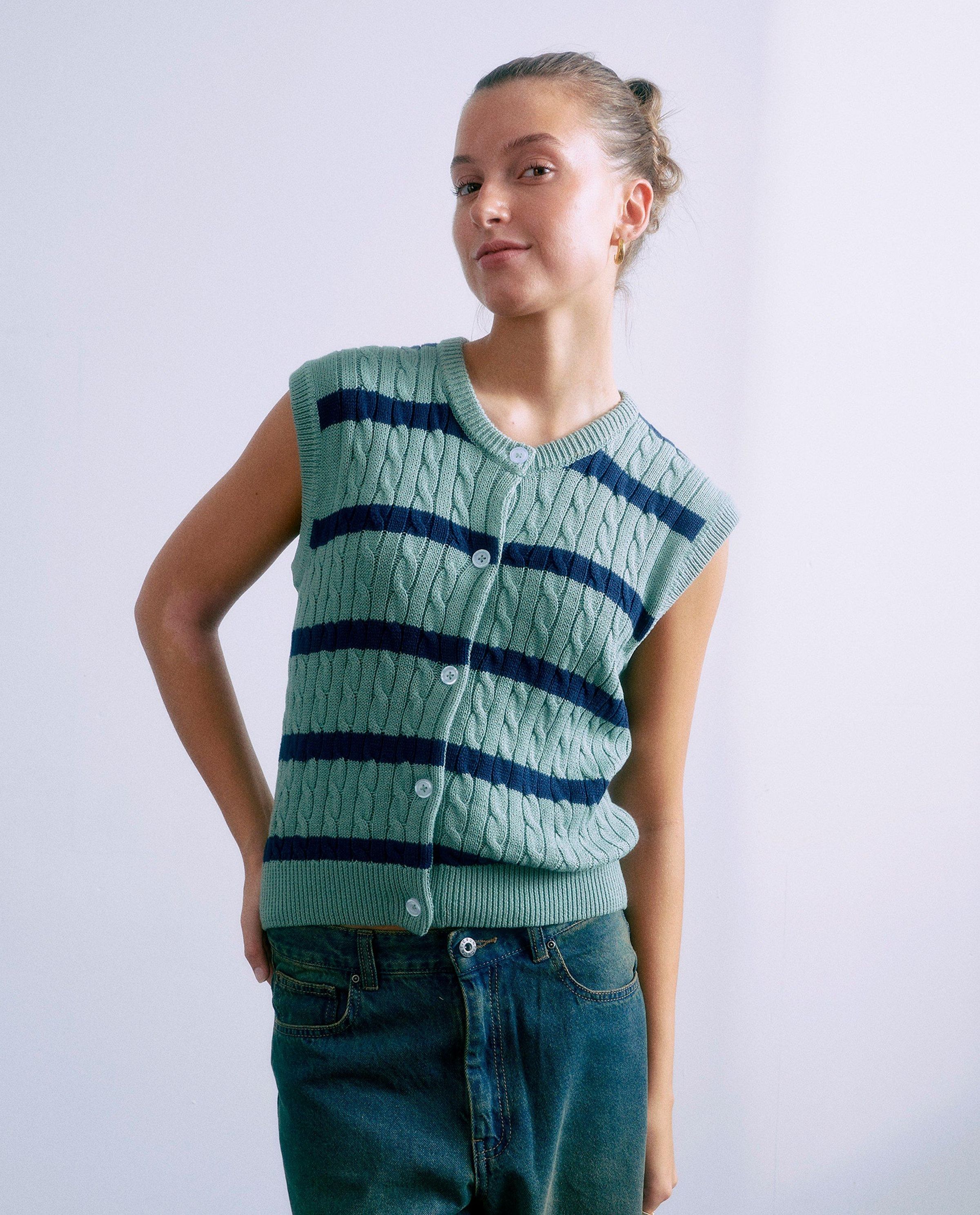 Cardigan met kabelpatroon - Grunt