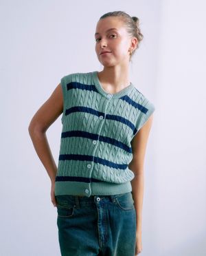 Cardigan met kabelpatroon - Grunt