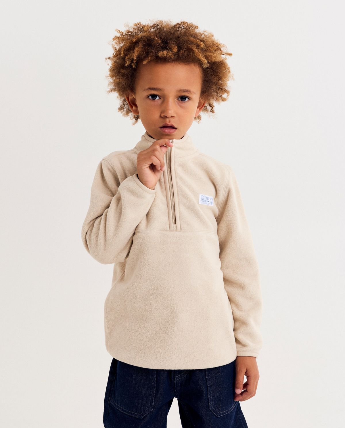 Fleece vest met siernaden