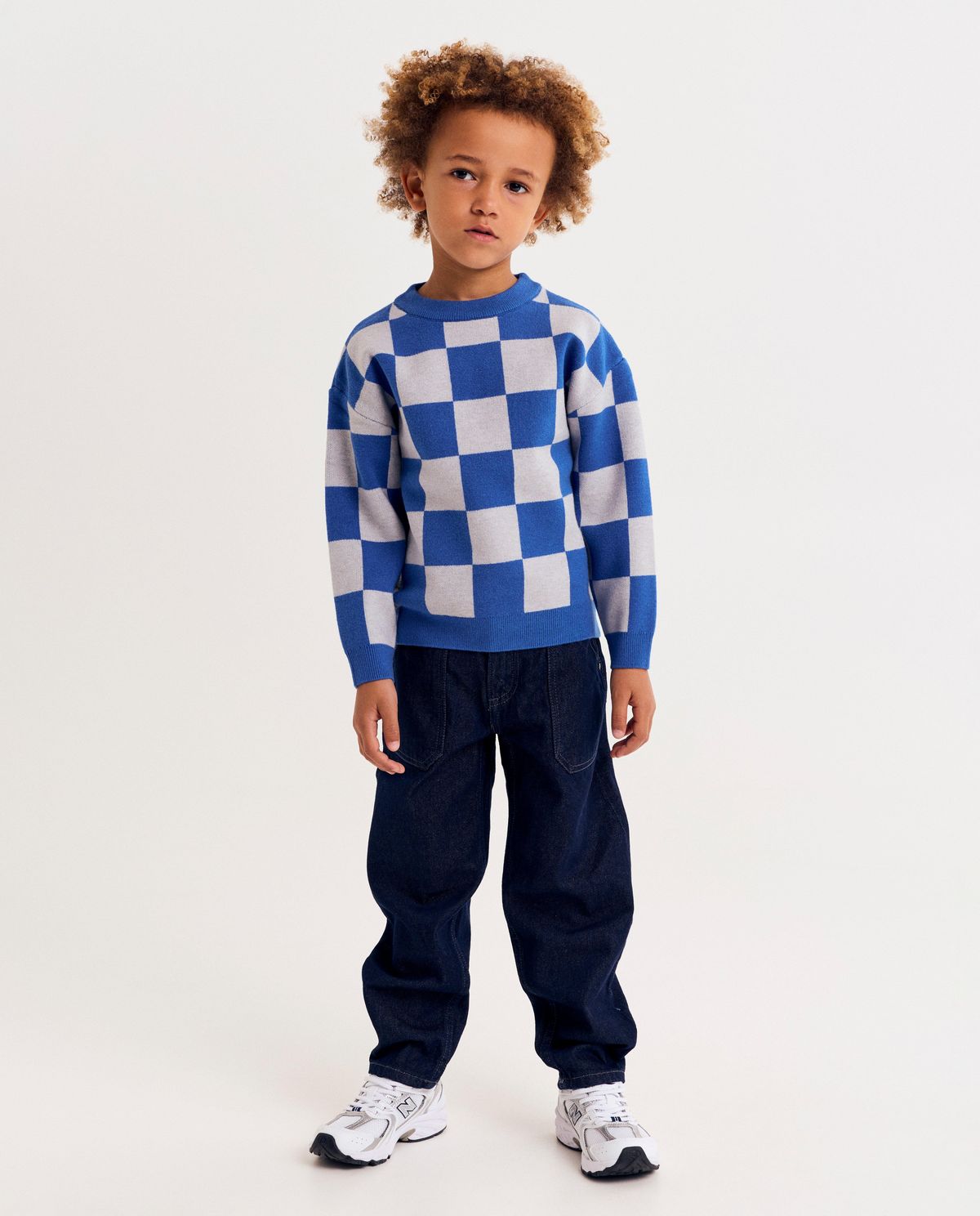 Donkerblauwe jeans, baggy fit