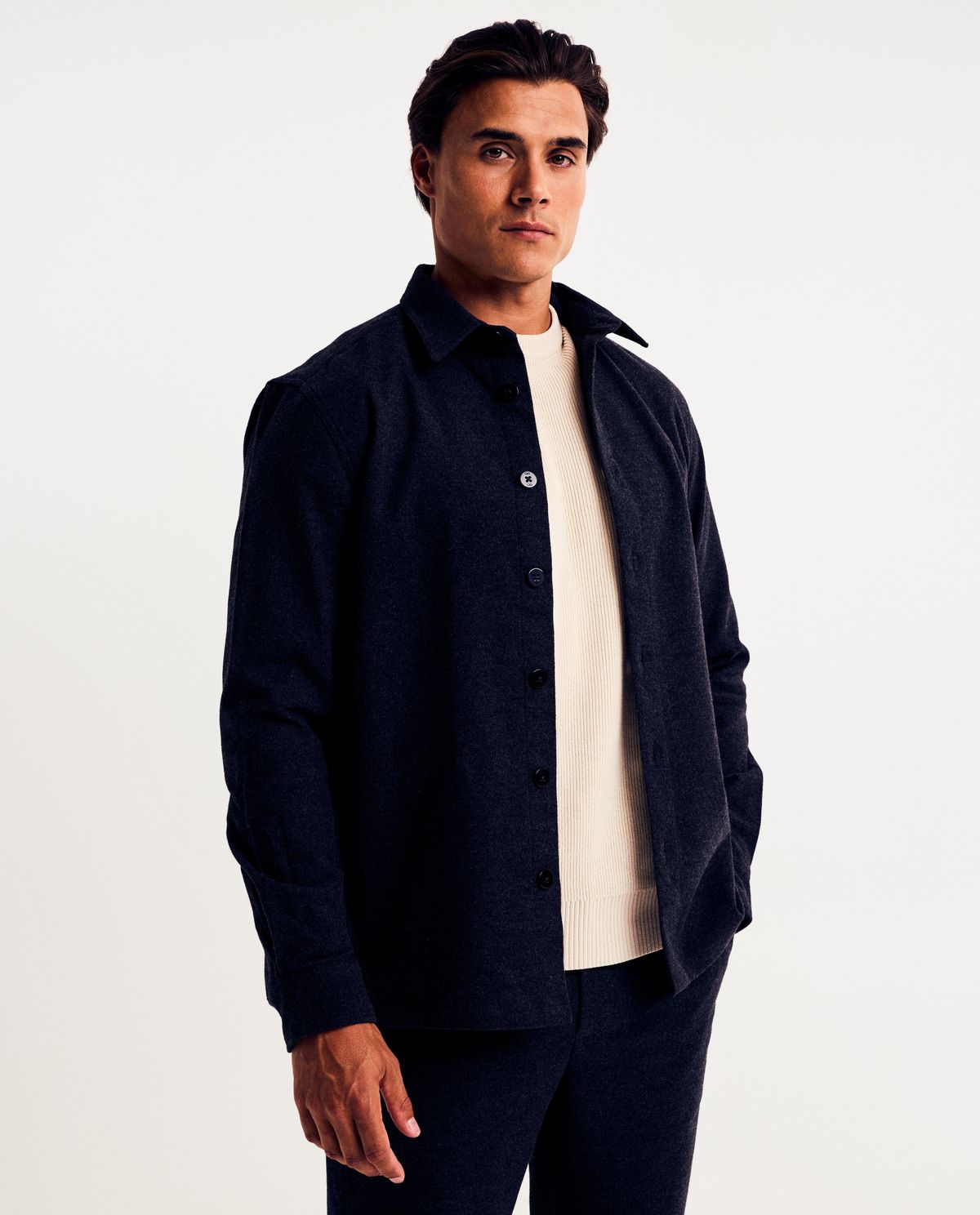 Donkergrijs hemd, regular fit
